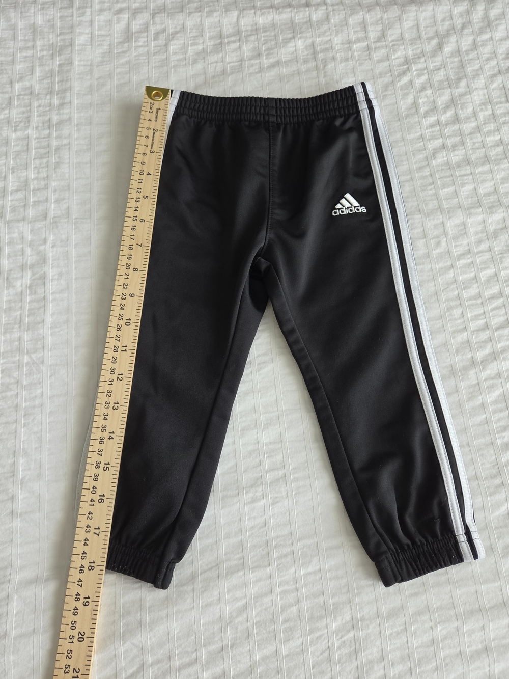 Adidas Toddler Boys Track Pants Black White Stripes Size 18M Athletic Joggers - Picture 3 of 6